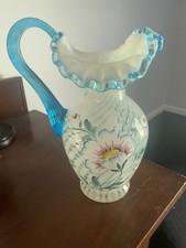 Fenton 90th Anniversary Hand Painted Pitcher picture