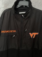 Virginia Tech Hokies Full Zip Fleece Jacket Black Orange Men’s XXL NWT picture