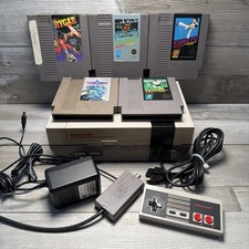 Nintendo NES System Console Bundle 5 Games Controller Cords New 72 Pin Restored picture