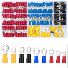 200 Pcs Mixed Quick Disconnect Ring Terminals, Insulated O Ring Crimp Terminals picture