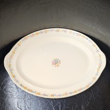 Vintage Taylor Smith Tst327 Serving Platter Pink Yellow Blue Floral Ring, Center picture