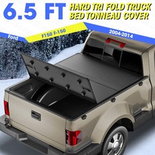 6.5FT FRP Hard Fold Truck Bed Tonneau Cover For 2004-2014 Ford F150 F-150 Black picture