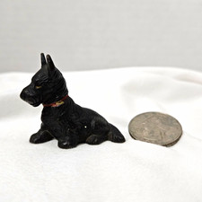 Antique Hubley? Cast Iron Scottie Dog Place Card Holder Miniature 1.5