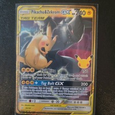 Pokemon Company Pikachu & Zekrom GX 33/181 Team Up TAG TEAM Holo UR 240 picture