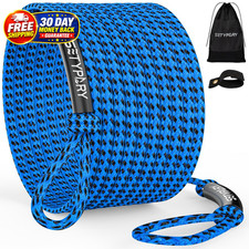4K 60FT Boat Tow Rope for Tubing, Fits 1-4 Person 60ft, Blue & Black picture