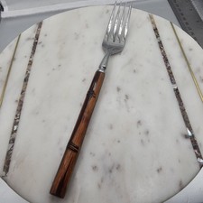 Vtg Rare Rebacraft Reed Barton Japan Faux Bamboo Handle Dinner Fork Stainles picture