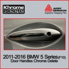 2011-2016 BMW 5 Sedan (F10) Door Handles Chrome Delete (Glossy Black) picture