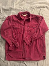 Vintage L.L.Bean Chamois Cloth Shirt Mens XL Burgundy Flannel Work Made in USA picture