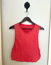 lululemon athletica Womens Pink Cropped Tank Crew Neck Stretch Modal Relaxed S picture