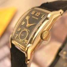 TN5 VINTAGE 40s SERVICED STUNNING HAMILTON BLACK DIAL MEDFORD MENS WATCH RUNS A+ picture