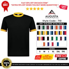 Augusta Sportswear 710 Men's Poly/Cotton T Shirt Jersey Knit Ringer Tee T-Shirt picture