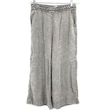 C&C california wide leg pants costal grandma cropped 100% Lyocell gray casual M picture