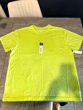 Athletic Works Men’s XL T-Shirt Neon Lime Yellow Short Sleeve Crew Neck NWT picture