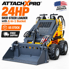 V380Pro Wheeled Mini Skid Steer Loader RATO Engine 24HP 3-pump 3-valve  picture