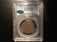 💥🔥💥 1794 Large Cent – Head of 1794 – PCGS AG03 CAC – Early Copper Rarity picture