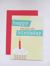 Happy Belated Birthday Card w/ cupcake. May All Your Dreams Come True picture