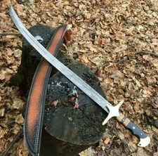 New Custom Handmade Damascus Steel Ertugrul Scimitar Sword Micarte Handle picture