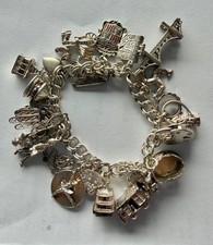vintage sterling silver charm bracelet picture