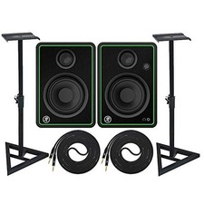 Mackie CR4-X Pair Multimedia Studio Monitors Adjustable Stable Stands 2 Cable picture