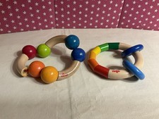 HABA BABY MAGIC ARCH & KRINGELRING WOOD CLUTCHING/GRASPING TOYS MADE IN GERMANY picture