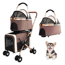 Double Pet Stroller for Dogs and Cats, Foldable Frame, 3-in-1 Convertible Carrie picture