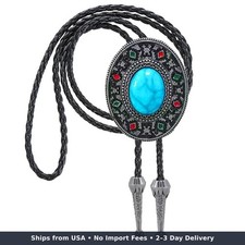 Men S Western Bolo Tie Women's Turquoise Bolo-ties Adjustable Fashion Cowboy picture