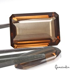 Natural Smoky Quartz Loose Gemstone Certified 101.90 Ct Brown Octagon Cut picture
