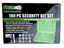 GRIP 100 PC GENUINE Piece Security Bit Set WITH CASE Brand New In Box picture