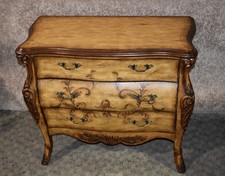 Italian Rococo Carved Walnut Vintage Bombe Chest of Drawers picture