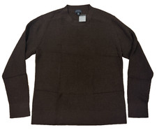Club Monaco Men's Utility Rib Crew Sweater Chocolate Brown Knit picture
