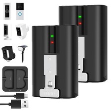 2 Pack 7200mAh Rechargeable Battery and Charger Station for Ring Doorbell 2/3/4 picture