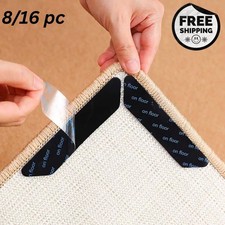 8/16Pcs Rug Grippers Non Slip Carpet Tape Washable Reusable Mat Anti Curling Pad picture