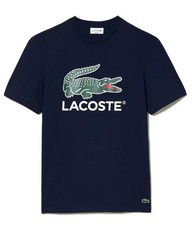 Mens Lacoste Crocodile Logo Graphic T-Shirt X-Large Navy Blue picture
