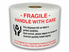 3x5 Fragile Inspect for Damage Labels (Hands & Box - Rd/Wh/Blk) 1 Roll of 250 picture
