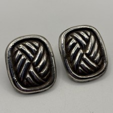 VTG William Spratling Sterling Silver Taxco Screw Back Earrings Modernist READ picture
