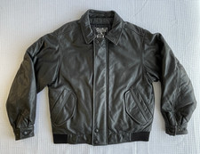 Vintage Eddie Bauer Goose Down Leather Bomber  Jacket Coat Size Medium picture
