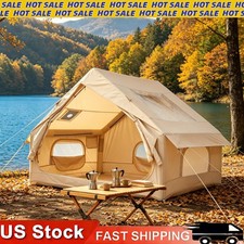 4Season Inflatable Camping Tent 2-6P 210D Quick Setup Canopy Skylight Stove Pump picture