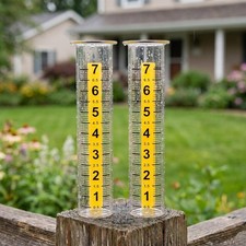 2PCS Plastic Rain Gauge Replacement Tube,8.3 Inch Transparent Outdoor Rain  picture