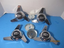 4  KEYSTONE KLASSIC  3 BAR SWEPT SPINNERS CENTER CAPS  UNI LUG WHEELS 14 15 picture