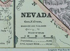 Vintage 1888 NEVADA Map 10