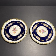 Vintage Reichenbach Echt Kobalt Blue Gold Baroque 7.5” Plates Set Of 2 READ Pls picture
