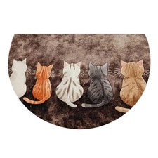 Doormat Indoor Outdoor Half Round Front Door Mat Cute Cats Entrance Door Mat picture