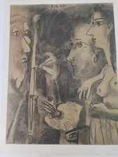 Pablo Picasso 1964 Lithograph Le Peintre et son Modele Vintage Art Print 15x11 picture
