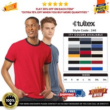 Tultex Unisex Premium Ringspun Short Sleeve Fine Jersey Ringer T-Shirt - 246 picture