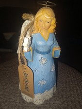 ENESCO JIM SHORE HEARTWOOD CREEK ANGEL BLUE SNOWFLAKE DRESS PRINT 6004292 READ picture