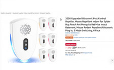 2026 Upgraded 6 Pack Ultrasonic Pest Control Repeller, Mouse insect Repellent picture