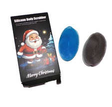 2 Silicone Body Scrubber Shower Exfoliator Soft Gentle Loofah gray blue 5