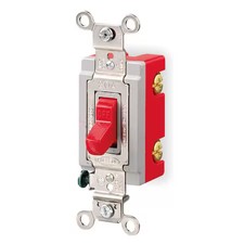 Hubbell Wiring Device-Kellems Hbl1221r Wall Swtch, 1-Pole, 120/277V, 20A, Red, picture