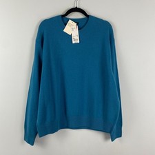 Uniqlo Premium Lambswool Crew Neck Long-Sleeve Sweater Size XXL Blue Crew Neck picture