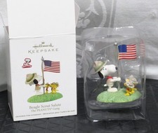 2012-Hallmark Keepsake BEAGLE SCOUT SALUTE SNOOPY PEANUTS Christmas Ornament-NOS picture
